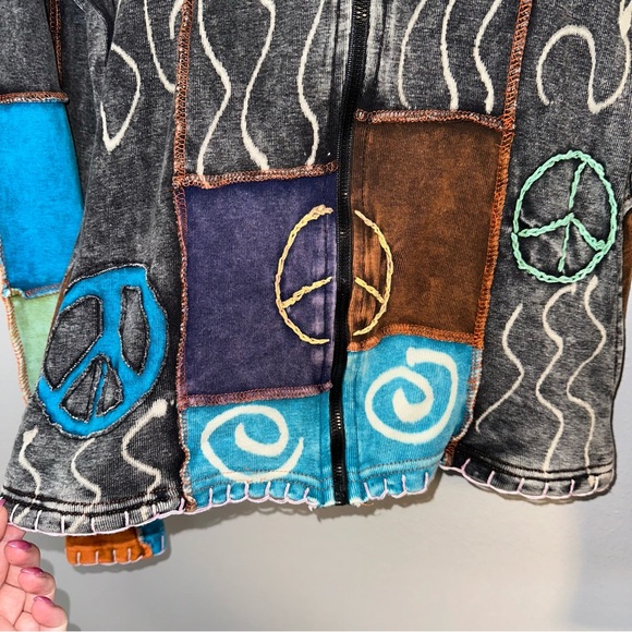 Shop Therapy- Hippie Patchwork Full Zip-up Hoodie - Picture 10 of 10